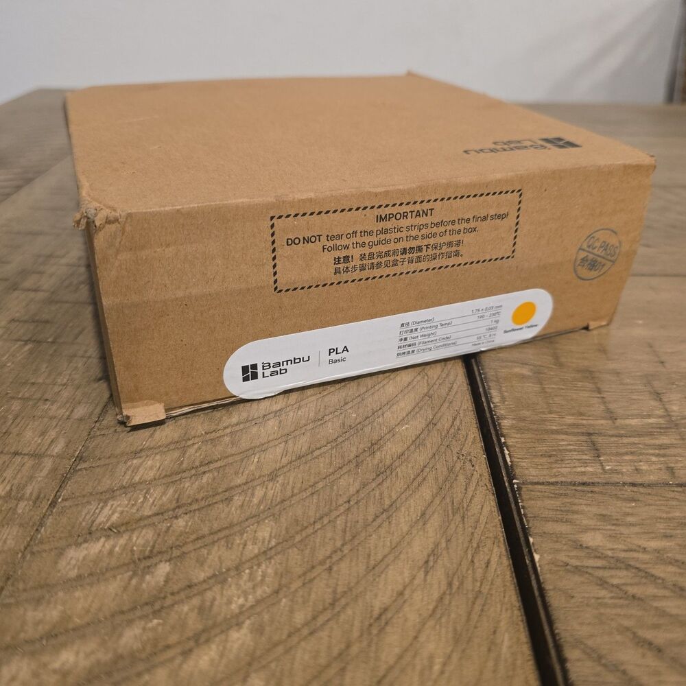 Bambu Lab PLA Basic 3D printer filament.     Color: Sunflower Yellow...